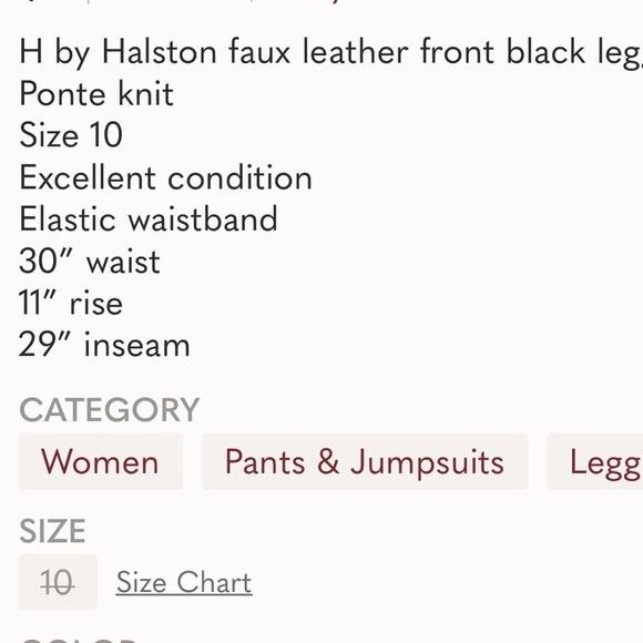 Faux Leather Leggings in Black
Halston - Picture 7 of 7